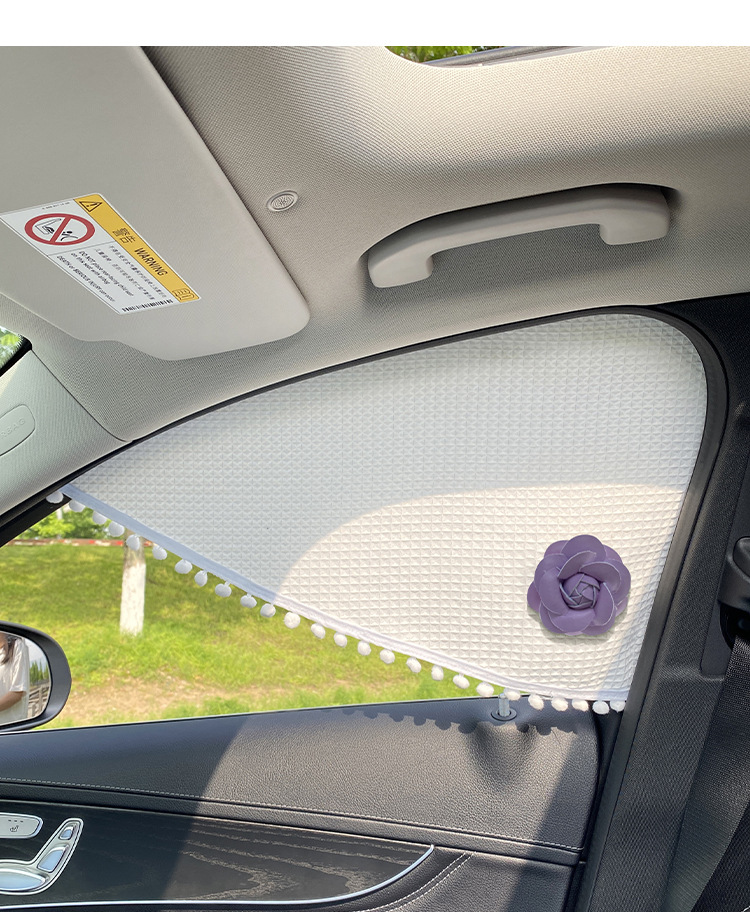 Front window car sunshade side curtain car window magnetic sun protection and heat insulation triangle curtain for car interior