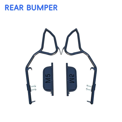 100/125/200 electric vehicle rear racks, Motorcycle bumper - black-carbon-steel-rear-bumper-comes-with-footrests