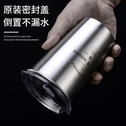 Printable LOGO Beer Cup Stainless Steel Water Cup Glass Cup Summer Cold Drink Cup Straw Cup Wholesale