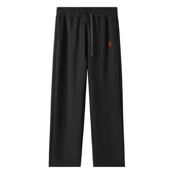 Ralph Lauren 2026 Spring/Fall Men's Straight-Leg Relaxed Casual Pants in Acetate Blend with Embroidered Animal Logo