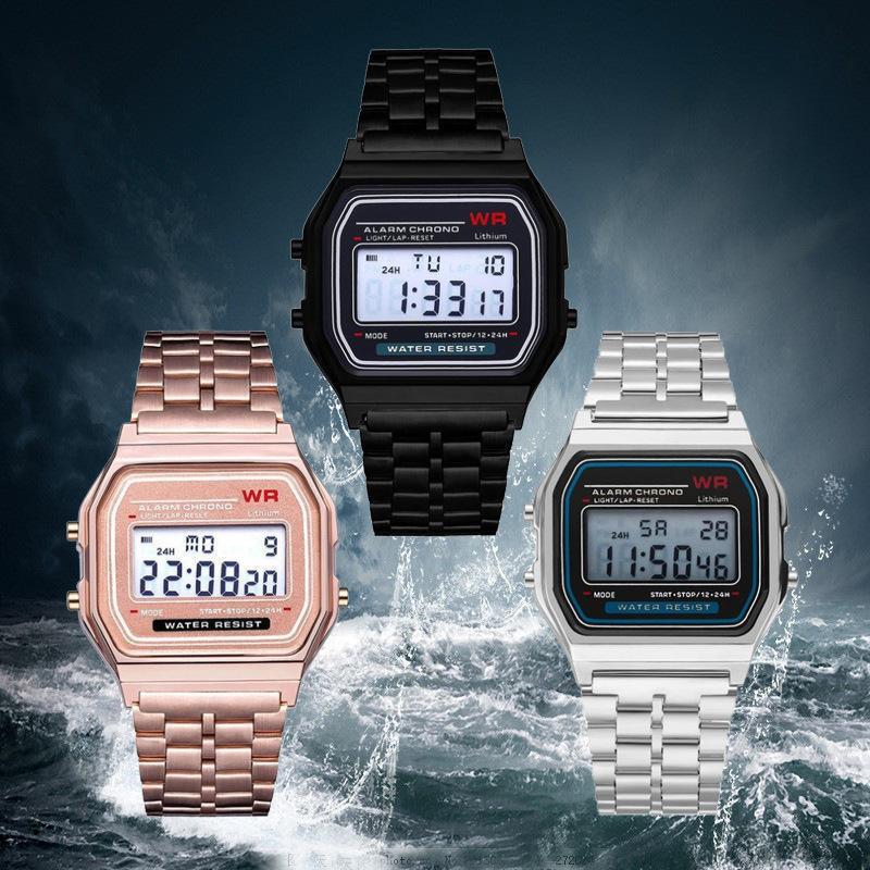 Foreign Trade Led Digital Watch Wr F91W Steel Belt A159 Harajuku Style Kakashi Watch Multifunctional Watch