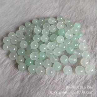 Bean green ice bottom 4, 6, 8mm round beads loose beads wholesale diy jade jewelry accessories clothing accessories jade bracelet