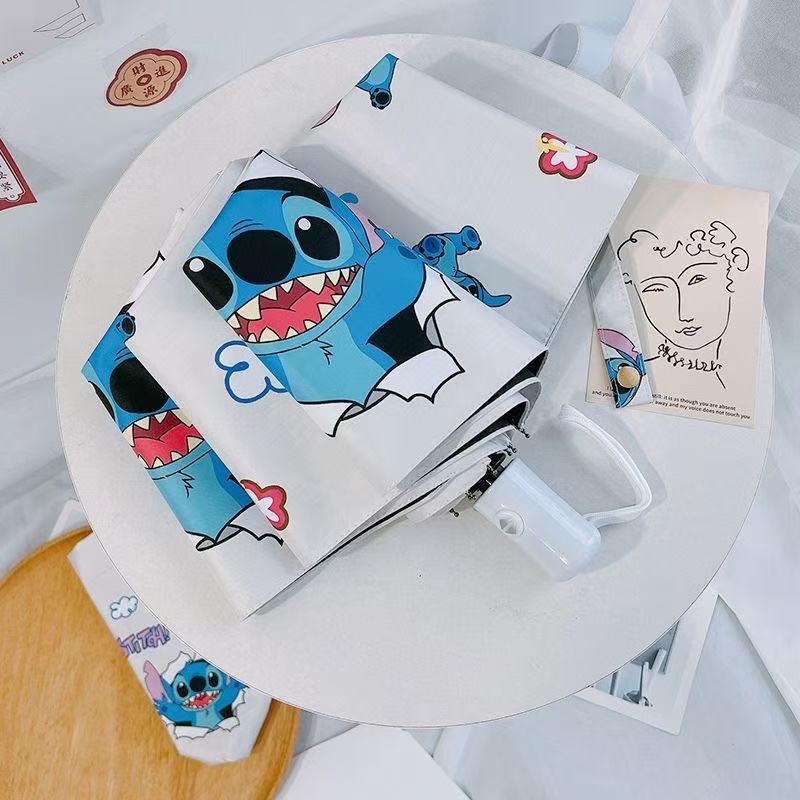 Cartoon plegable protector solar paraguas automático para hombres y mujeres sol y lluvia de alto valor facial lindo paraguas de sol para mujeres anti-UV