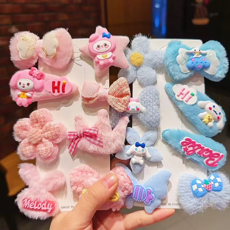 秋冬新款毛绒发夹儿童咖色可爱前额刘海夹小女孩碎发夹子发卡头饰