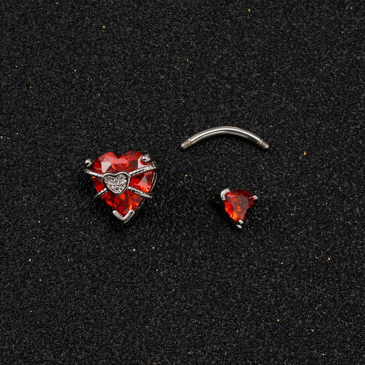 Cross-border Stainless Steel Sweet And Cool Style Spicy Girl Piercing, Little Devil Navel Ring With Zircon, Sexy_voghion.com
