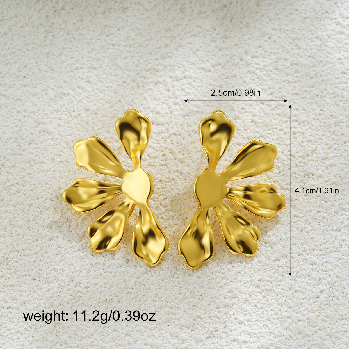 17g Weight Zinc Alloy Ear Needle Material 18K Gold Plated Plating Material Ear Studs Classification 1 Pair Quantity Holiday, Daily Occasion Zinc alloy Material Flower Pattern All Seasons Season Women's Gender Plating Design Vacation, Simple Style Style 1 Pair Vacation Simple Style Flower Plating Zinc Alloy 18K Gold Plated Ear Studs 2