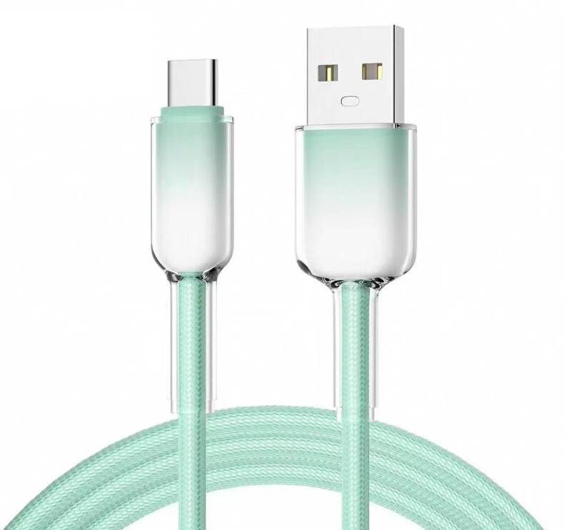 120W高速充電ダブルヘッドType-cデータケーブルApple 16 Huawei Android車の充電ケーブルアイスクリスタルグラデーションに適しています|undefined