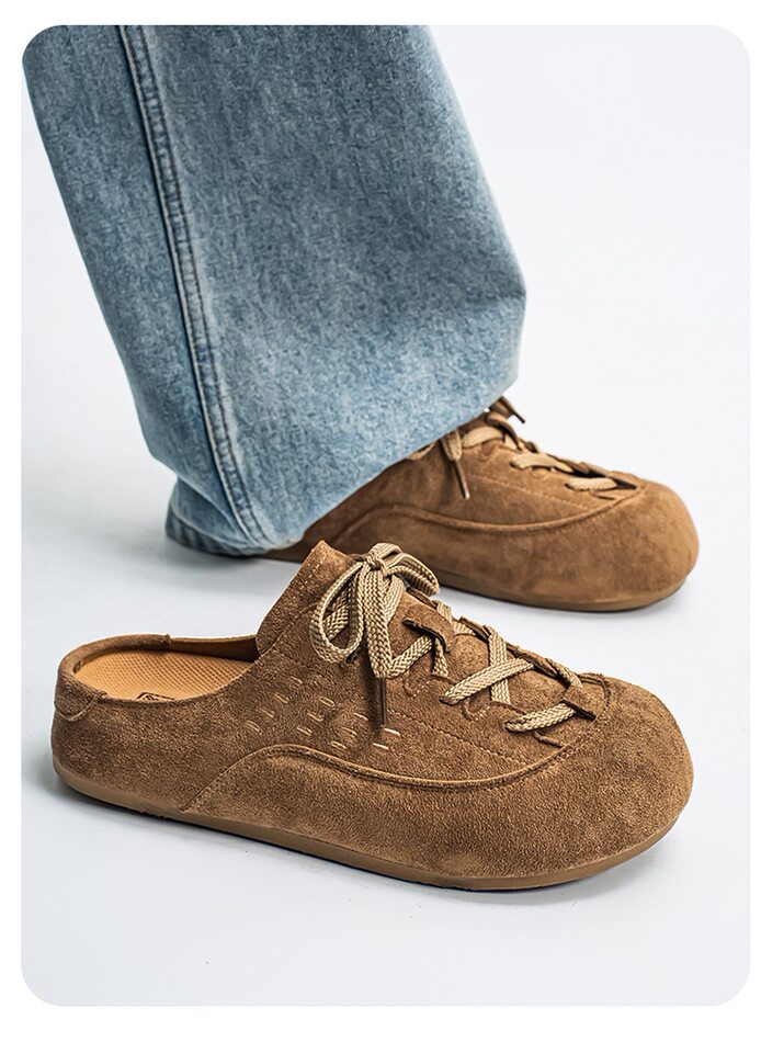 Dép bít mũi nam kiểu Birkenstock quai hậu không gót, chống trượt chịu mài mòn, đi ngoài trời mùa thu — K7788 Hạt dẻ, K7788 thẻ chi tiết 16