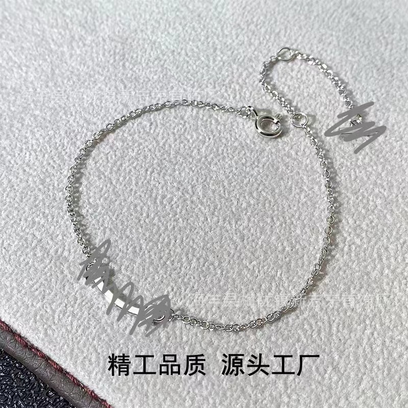 T家精工迷你笑脸手链镀18K金蒂家微笑smile光面镶钻满钻笑脸手环|undefined