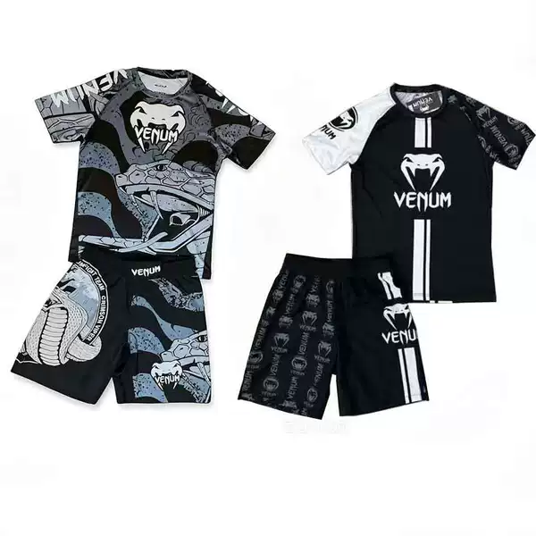 Cross-Border New Style Sanda Training Clothing Ufc Suit Men's Boxing Muay Thai Fighting Short-Sleeved Shorts Gym Fighting T-Shirt