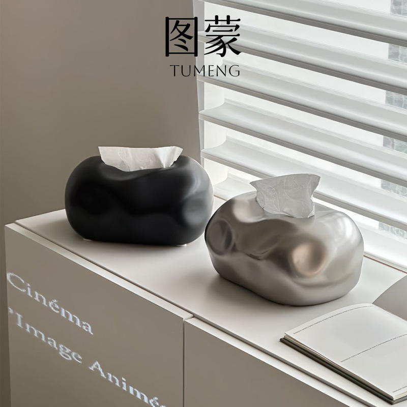 Tissue Box for Living Room, Light Luxury Wabi-Sabi Style, High-End Minimalist Tissue Holder, Dining Table Tissue Box, Ceramic Home Decor Ornament Tissue Box for Living Room, Light Luxury Wabi-Sabi Style, High-End Minimalist Tissue Holder, Dining Table Tissue Box, Ceramic Home Decor Ornament