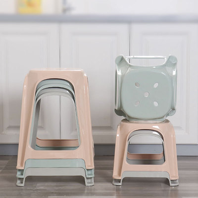 塑料凳子家用加厚成人客廳臥室時尚創意高凳餐桌椅子塑膠凳子圓凳