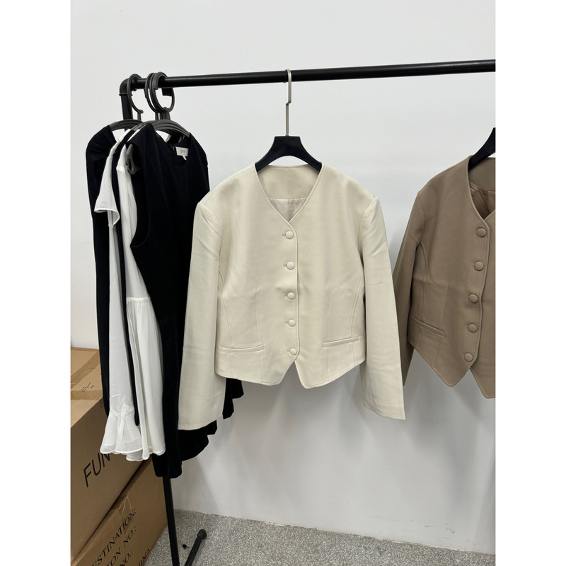 Last Order mm Designer in V Neck Short Straight Waist Small Suit Jacket