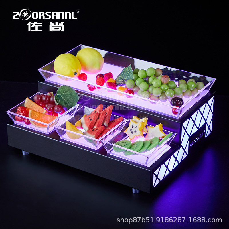 Placa de fruta luminosa KTV plato de merienda creativo especial plato de fruta seca pastel de fruta Placa de merienda de fruta LED barra Placa de fruta luminosa