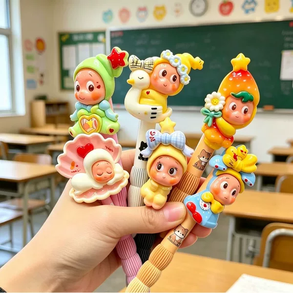 High-Appearance Creative Little Monster Soft-Grip Pen, Instagram-Style, High-Appearance Cute Girly Cartoon Gel Pen Kt