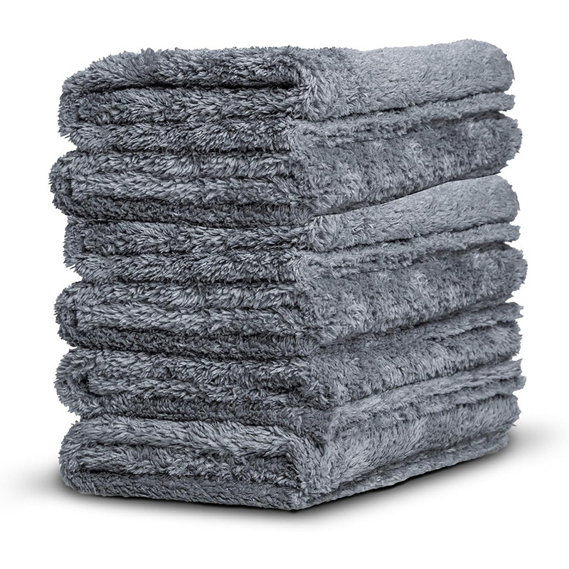 Amazon's Popular Frameless Microfiber Gray Towel 6 Pack for Car Washing, Home Cleaning, Pet Drying, Universal