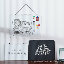 新款黑白板挂式小黑板家用教学写字板儿童涂鸦画板家用留言板