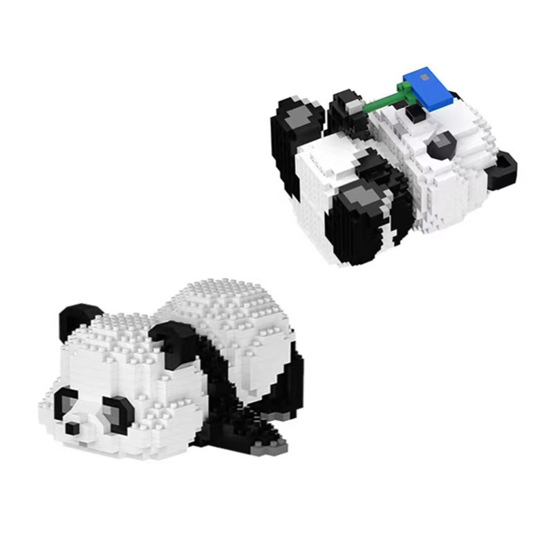 Muñeco de Peluche de Panda Gigante Creativo y Moderno, Huahua Menglan, Super Lindo, Bloques de Construcción Educativos, Juguetes Pequeños al por Mayor