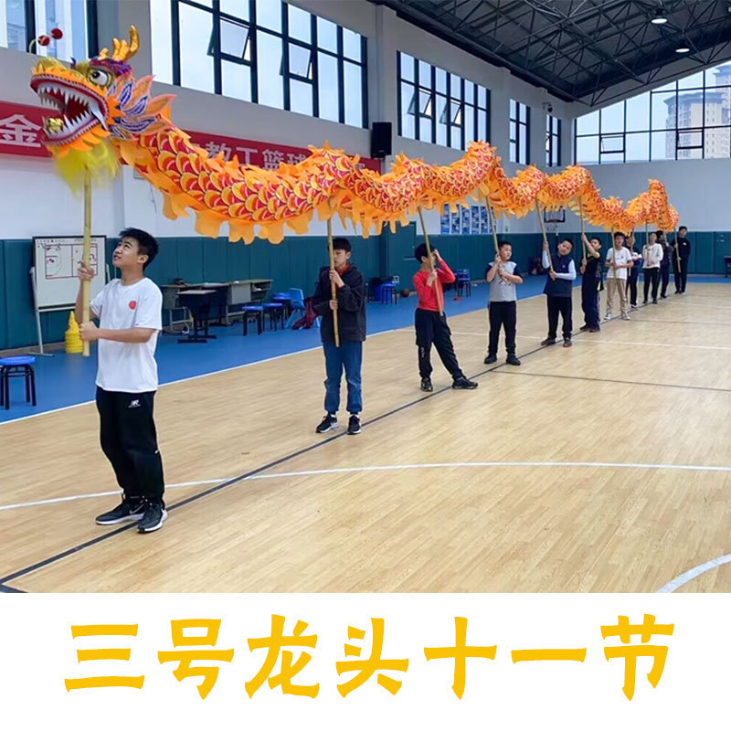 春節イベントパフォーマンス用の龍と獅子舞の小道具、大人用の龍ランタン、学生運動会のステージ用の9セクションドラゴン|undefined