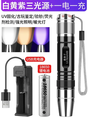 UV fənərlər – Curing Lamp Flashlight - uv395-white-yellow-and-purple-three-light-sources-with-charger-0-5w