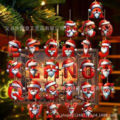 国境を越えた新しいクリスマスツリー装飾26文字レトロ農舎スタイルアクリル平面装飾ストラップ