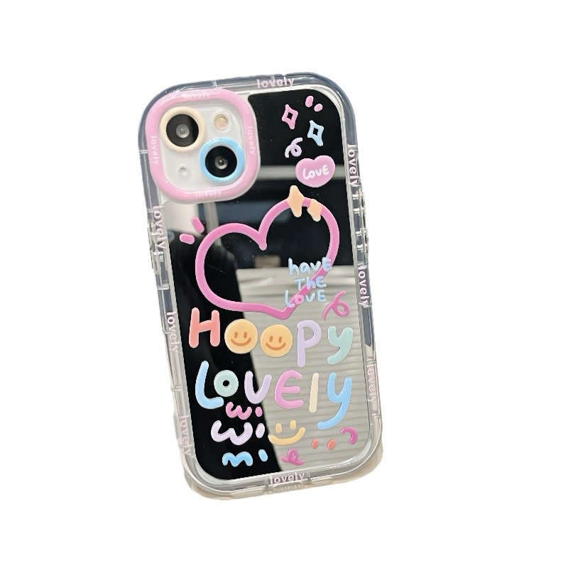 New Happy Smiley for Apple 16Pro Max Phone Case 15/14/13Pro Female 16E Mirror 12/11x