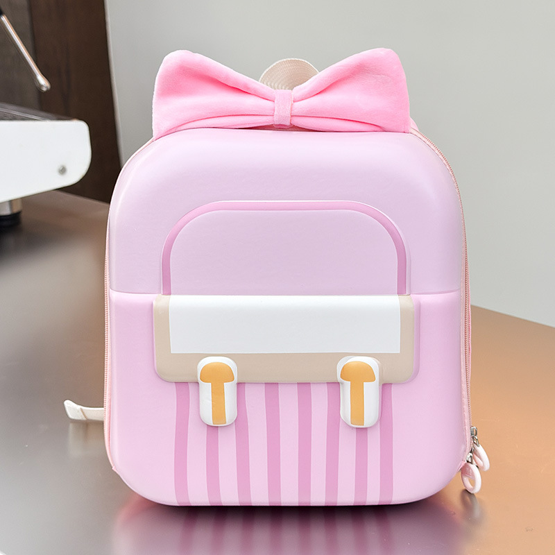 Jardín de infantes bolsas escolares dulces arcos ligeros, mochila de cáscara de huevo para niños y niñas, nueva moda de mochila infantil