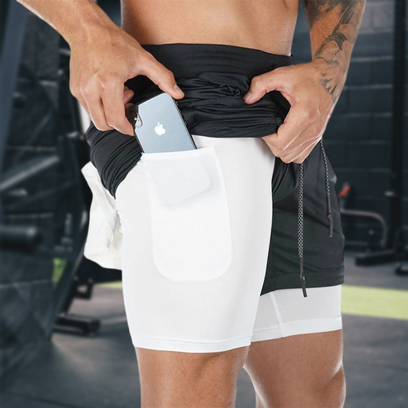 New Direct-Supply Cross-Border Muscle Men's Casual Quick-Dry Running Training Sports Outdoor Fitness Towel Double-Layer Shorts