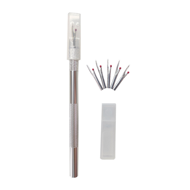 Juego de cortador de alambre de acero con alto contenido de carbono, cortador de alambre de metal, cuchilla de repuesto, mango de aleación de aluminio, cortador, herramientas de costura, cortador