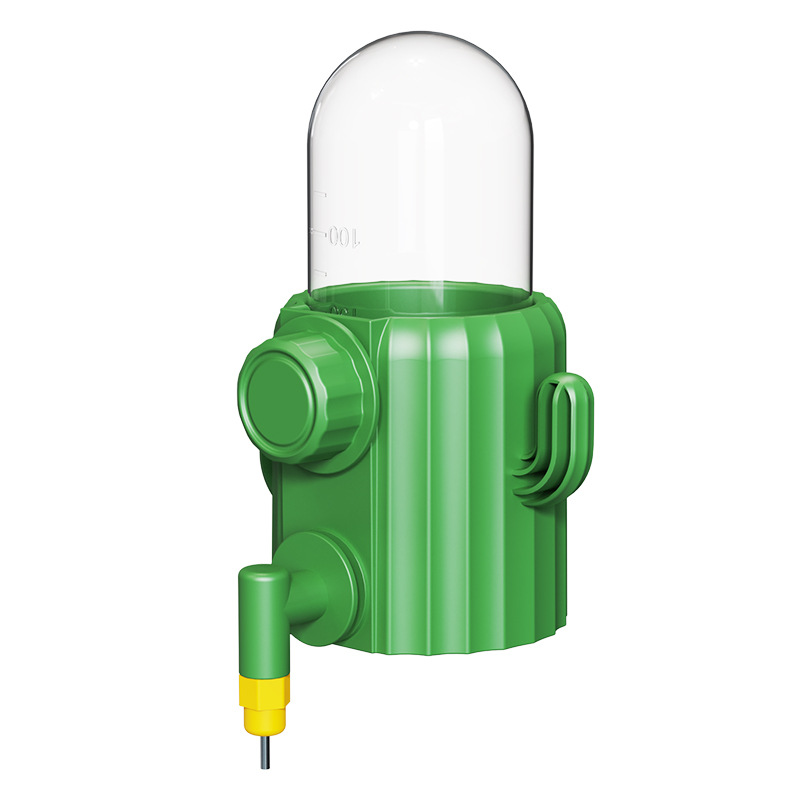 Nuevo cactus aviar jaula de alimentación automática aguja perforación boca de hervidero de agua boca de bronce alargada pequeña mascota colgante botón agua potable image 9