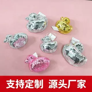 定制跨境迪斯科鸭子摆件Duck Disco Ball复活节镜面反光装饰品