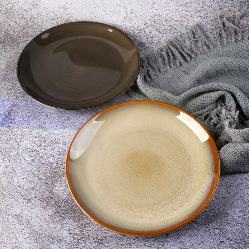 El horno cambia el color de la melaza de la exportación del comercio exterior [un solo producto de gama alta de la marca] placa occidental placa plana de 10 pulgadas Placa de filete