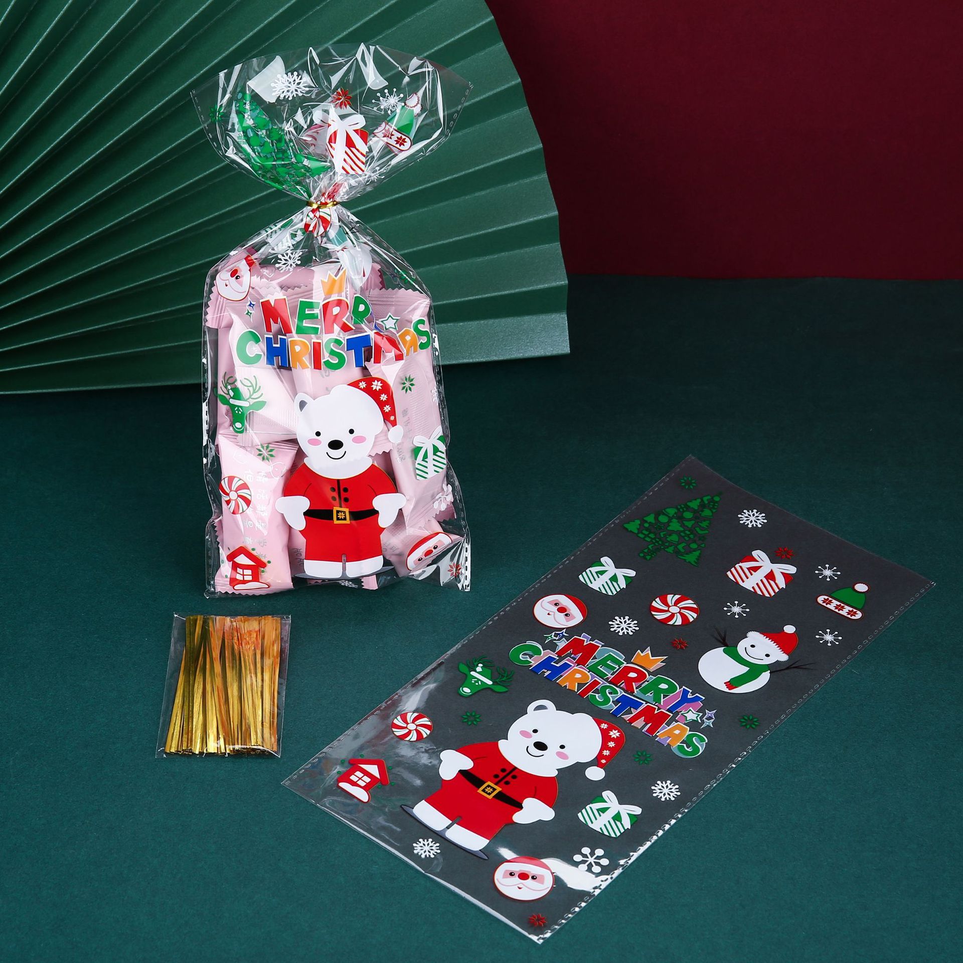 Cross-border Christmas candy bags, apple packaging bags, ribbon drawstring cookies, rabbit ear drawstring bags in stock pic 11