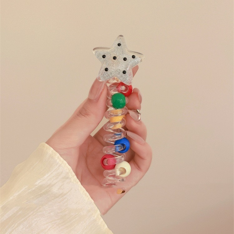 Línea telefónica trenzada transfronteriza, anillo para el cabello, perla, cabello trenzado recto, artefacto femenino, cola de caballo alta, burbuja, cabello trenzado, cuerda, accesorios para el cabello