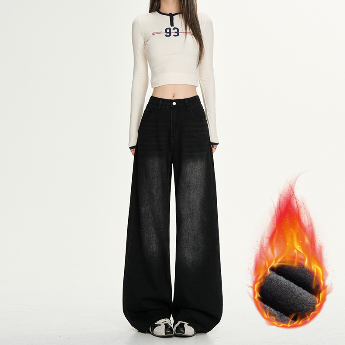 Velvet black and gray trousers