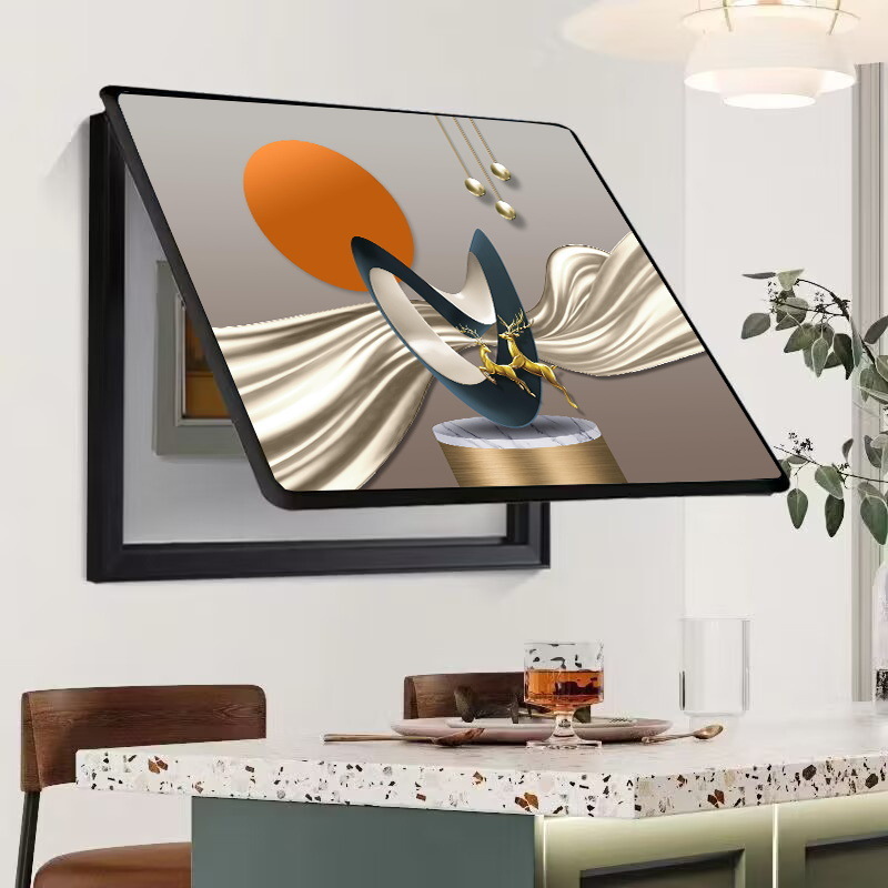 Caja de medidor, pintura decorativa, oclusión, caja de interruptor sin agujeros, caja de distribución, sala de estar, comedor, pintura de porcelana de cristal, simplicidad moderna, lujo ligero