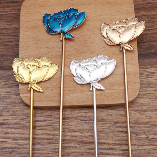 DIY Ancient Style Han Dynasty Accessories Step Shake New Lotus Alloy Hair Stick (12760)