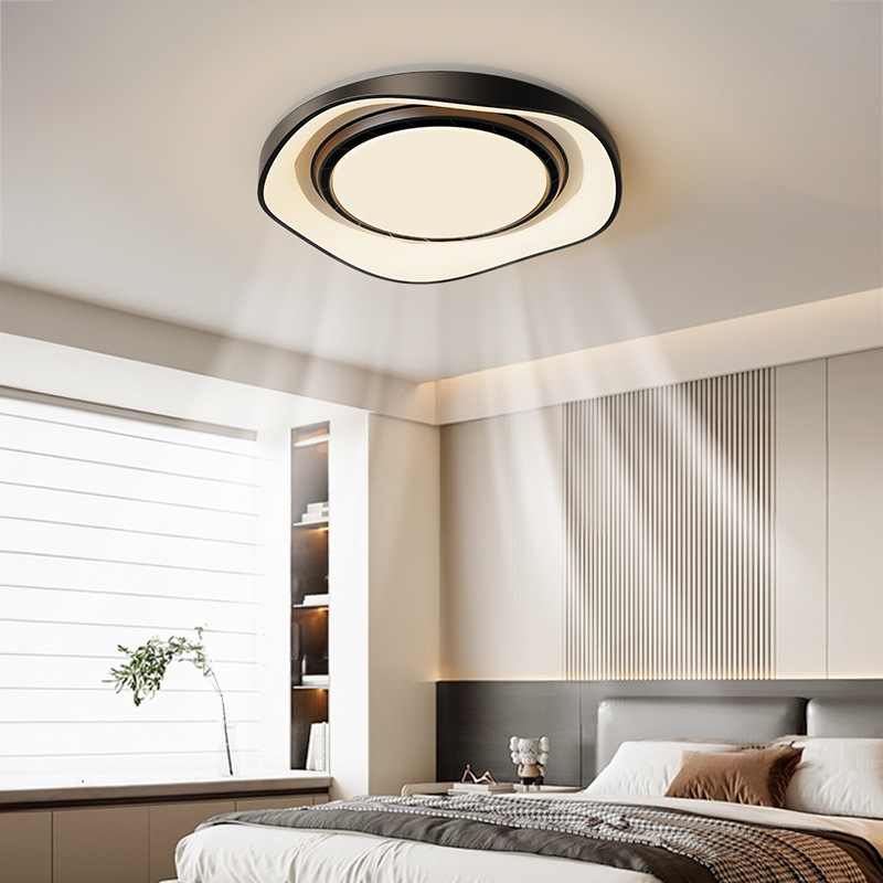 Lámpara de Techo con Ventilador Invisible 461L de Hierro y ABS, Control por Voz, para Dormitorio