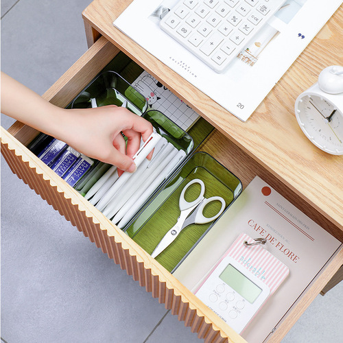 Office desk storage box drawer-type partition box for stationery and books storage box plastic transparent partition artifact