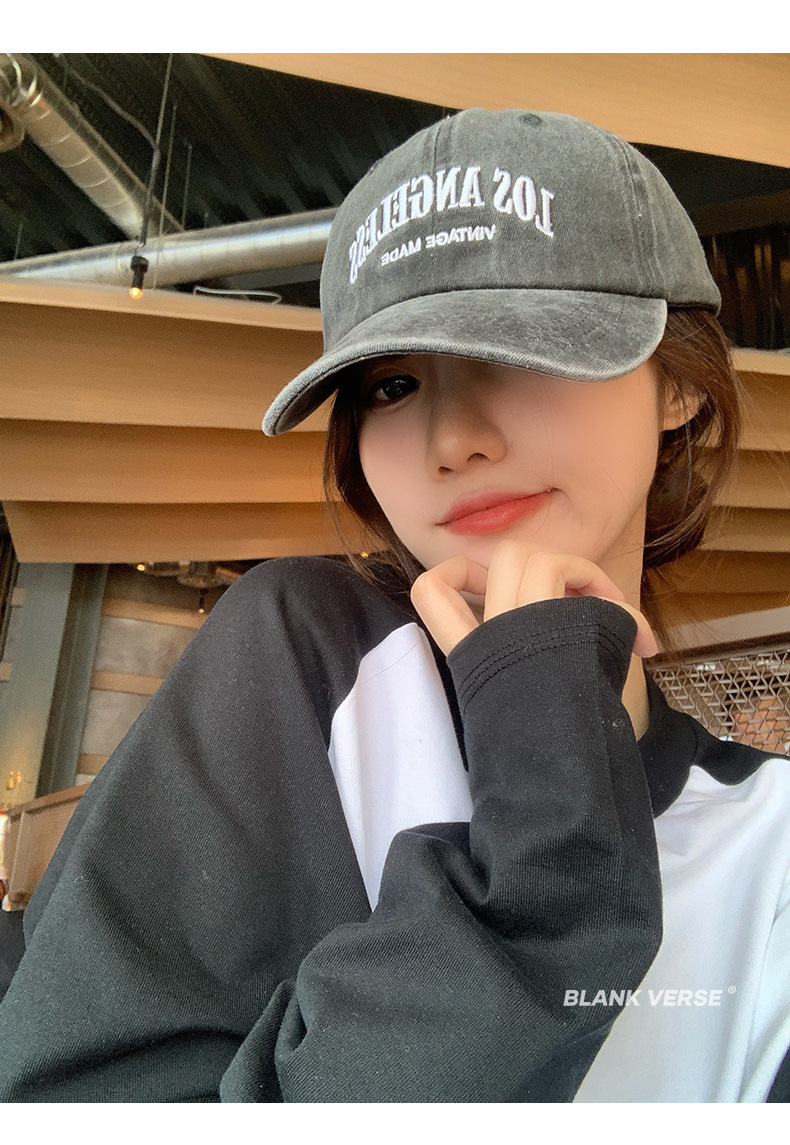 Nuovo cappello da baseball Viso alla moda Piccolo cappello da baseball di marca alla moda Cappello in lingua d'anatra retrò Cappello da baseball con lettera versatile lavabile per bambini_voghion.com