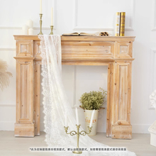 美式實木復古田園民宿壁爐裝飾櫃法式歐式簡約壁爐架置物婚禮攝影