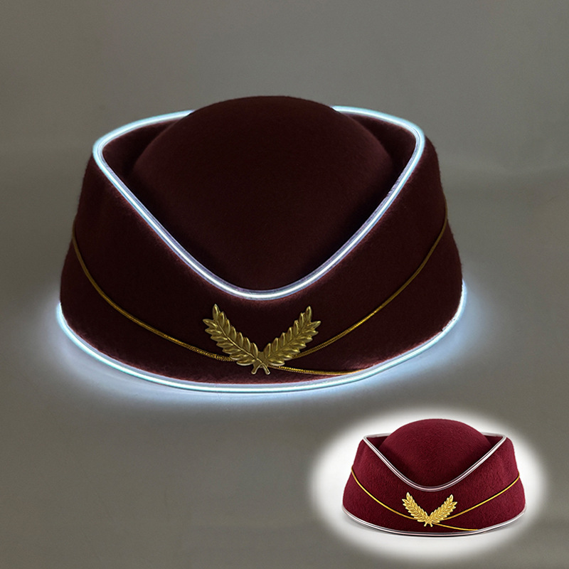 De Halloween nacarado sombrero FIESTA DE Carnaval LED inalámbrico fluorescente colorido Denim luminoso sombrero láser colorido sombrero de vaquero