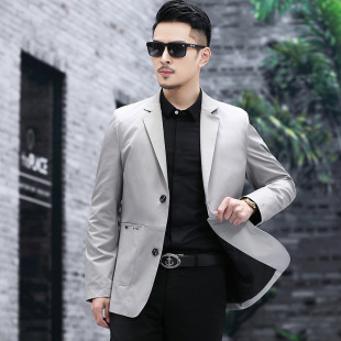 Middle-aged autumn fashion suit men's casual suit trendy single West Coat all-match high-end casual top for young and middle-aged
