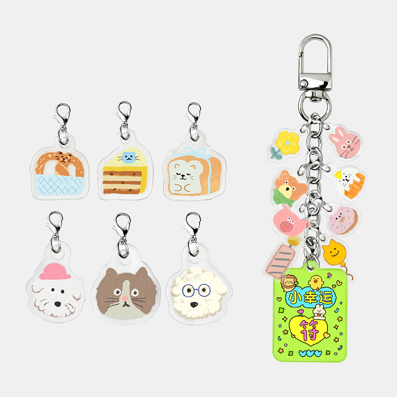 Acrílico exquisito pequeño y personalizado bolsos de interés colgante colgante de llaver colgante de alimentos colgante de llaver colgante image 1
