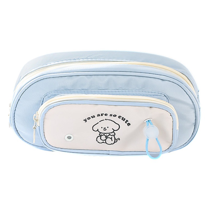 Multi-capa de reparación de perro 2023 nueva linda chica estudiante dopamina función de gran capacidad de papelería bolsa de almacenamiento caja de lápices