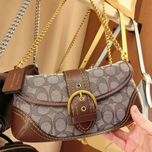 奥莱包包女2025新款小法棍包Soho豌豆包复古帆布牛仔链条腋下包