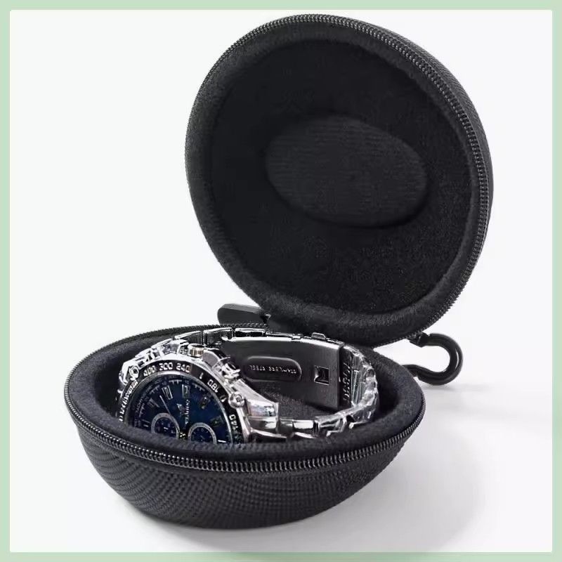 Anti-Pressure Black Watch Bag Anti-Friction Watch Protection Box with Nylon Watch Storage Box Portable Watch Box 2025