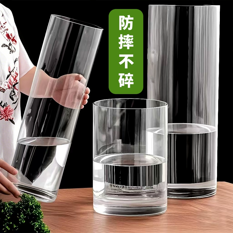Прозрачная ваза против падения, пробуждающее ведро для цветов, домашний цветочный магазин, специальная водная культура, перенос бамбука, гидропонное сосуд, пластик, акрил