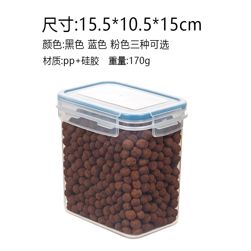 Refrigerador caja de almacenamiento de alimentos congelados caja de almacenamiento de alimentos plástico de grado alimenticio para mascotas sellado de grado alimenticio