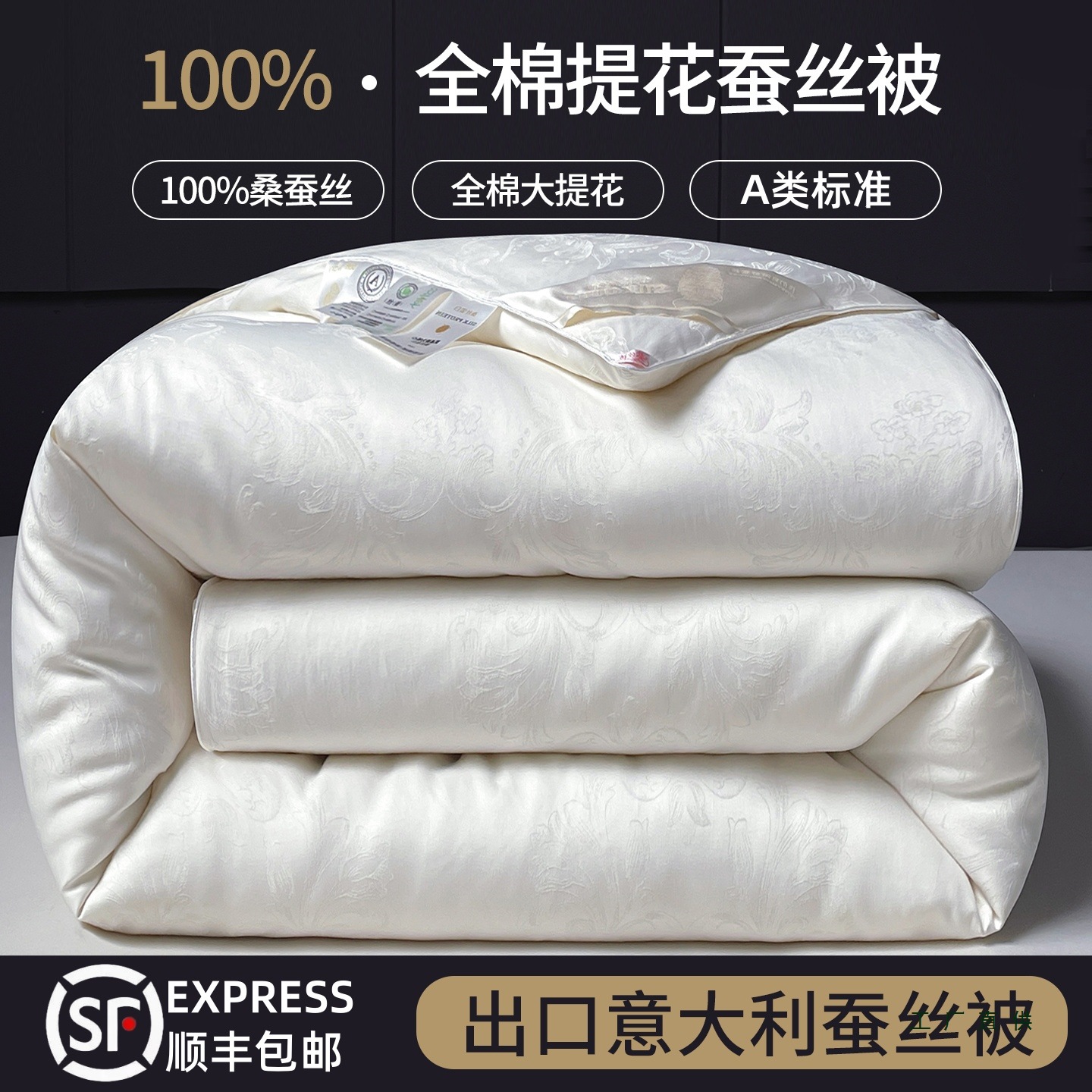 进口意大利蚕丝被100%桑蚕丝春秋被芯棉被空调被冬季加厚被子冬被